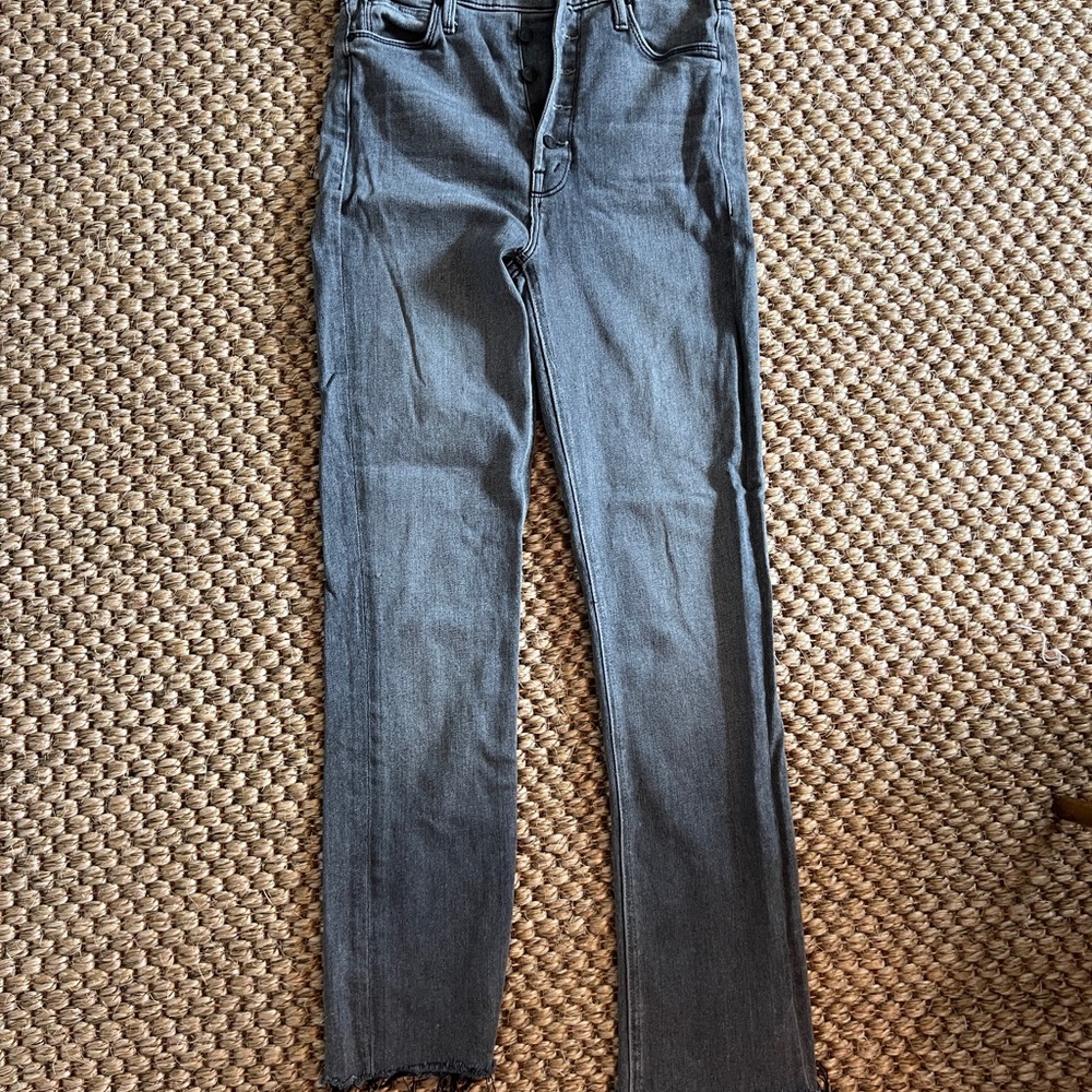 MOTHER Gray Straight Leg Jeans